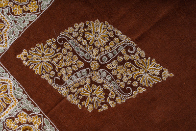 Amber Bloom Rumal — Sozni Hand Embroidered