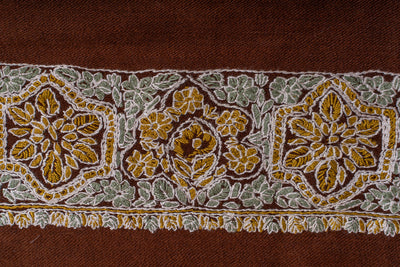 Amber Bloom Rumal — Sozni Hand Embroidered