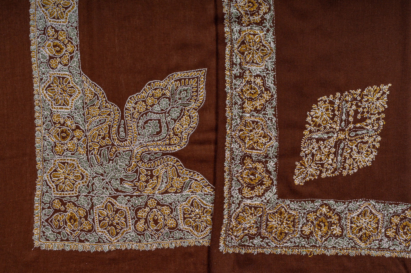 Amber Bloom Rumal — Sozni Hand Embroidered