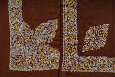 Amber Bloom Rumal — Sozni Hand Embroidered