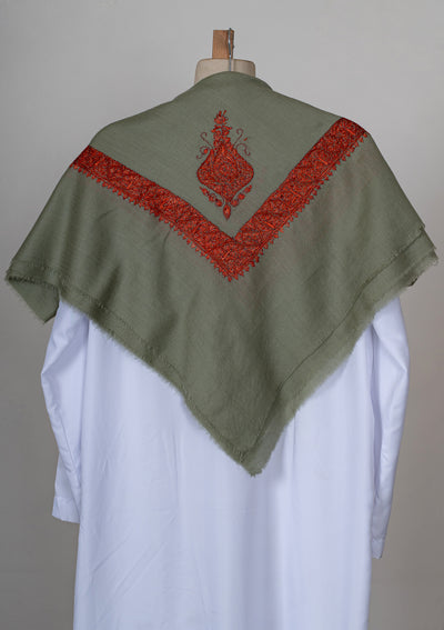 Olive Ember Rumal — Sozni Hand Embroidered