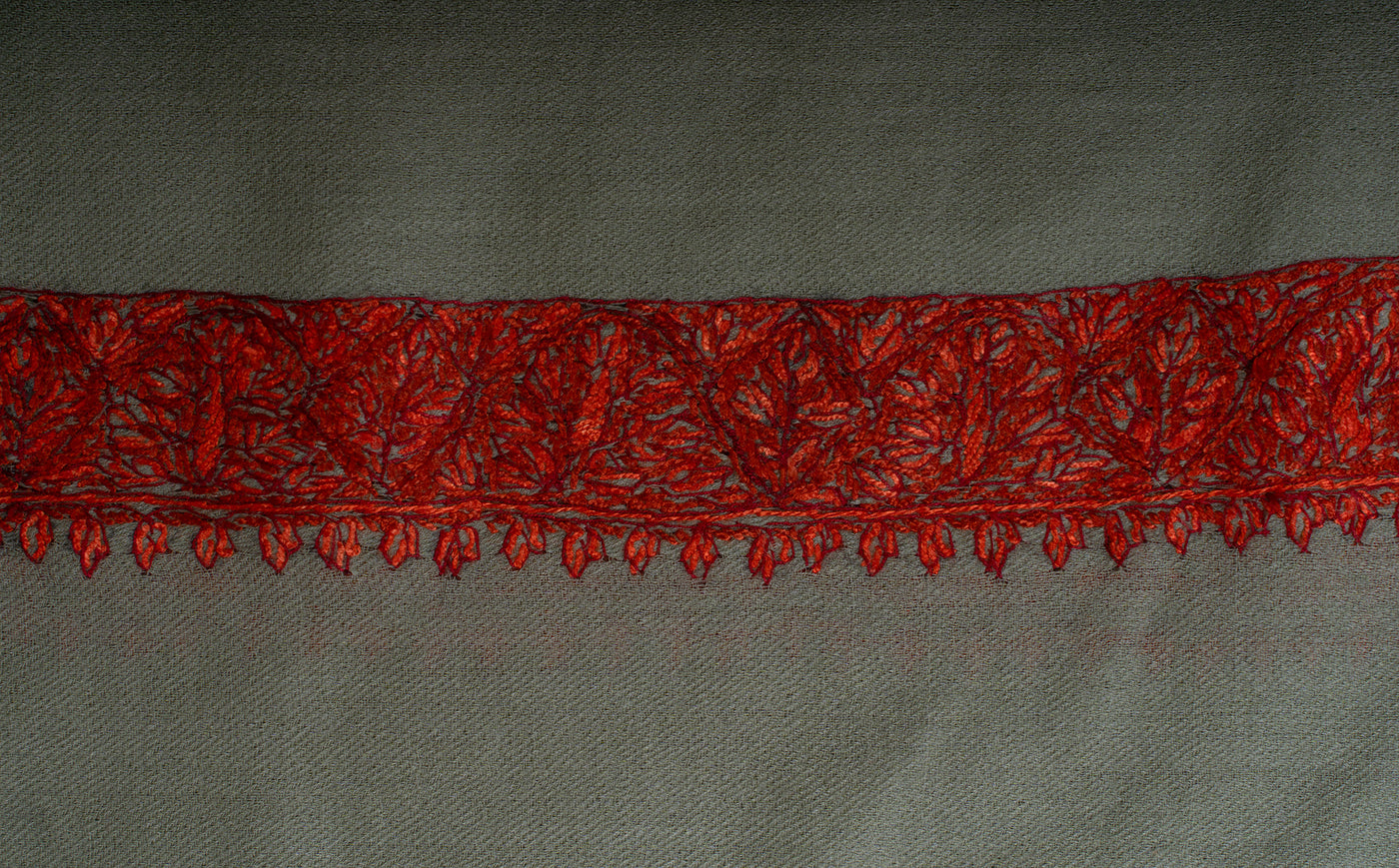Olive Ember Rumal — Sozni Hand Embroidered