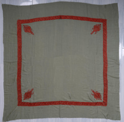 Olive Ember Rumal — Sozni Hand Embroidered