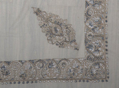 Frosted Pearl Rumal — Sozni Hand Embroidered