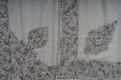 Frosted Pearl Rumal — Sozni Hand Embroidered