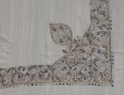 Frosted Pearl Rumal — Sozni Hand Embroidered