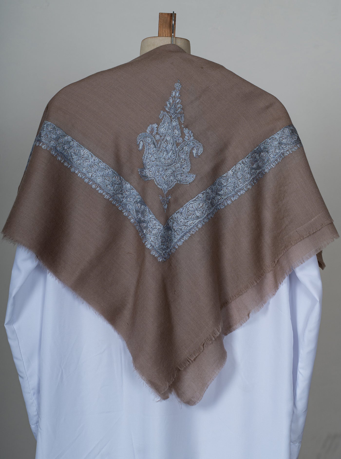 Mocha Frost Rumal — Sozni Hand Embroidered