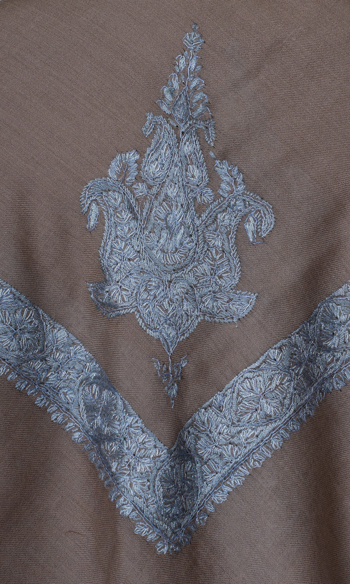 Mocha Frost Rumal — Sozni Hand Embroidered