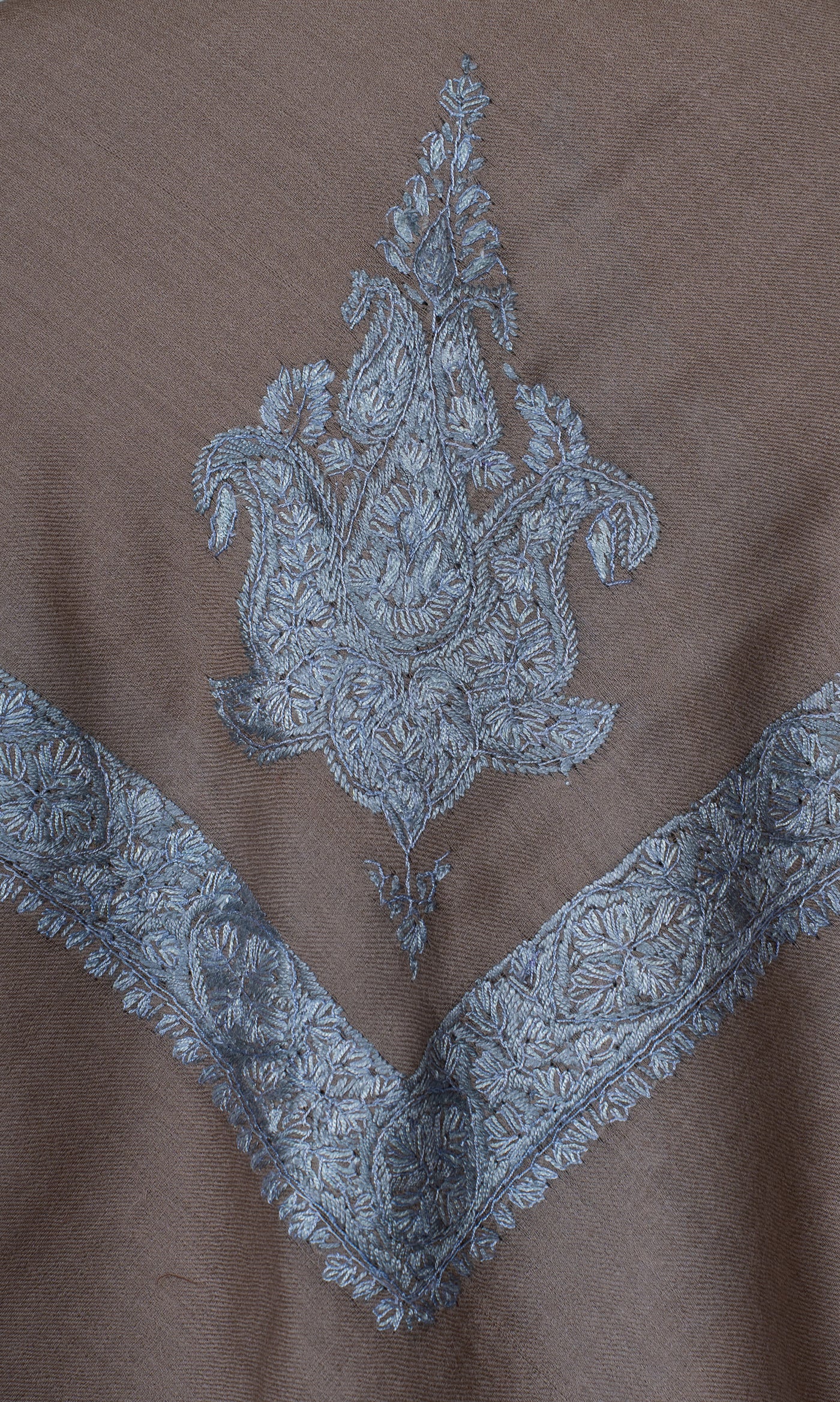 Mocha Frost Rumal — Sozni Hand Embroidered