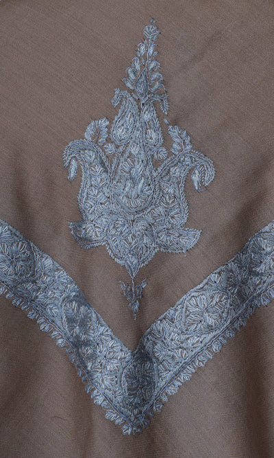 Mocha Frost Rumal — Sozni Hand Embroidered