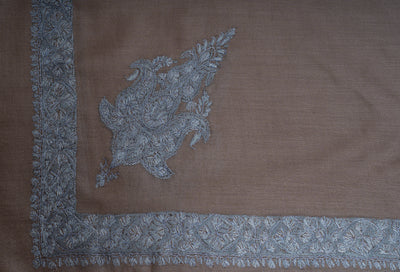 Mocha Frost Rumal — Sozni Hand Embroidered