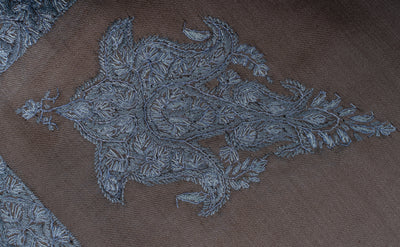 Mocha Frost Rumal — Sozni Hand Embroidered