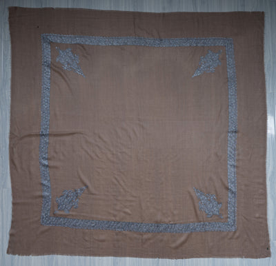 Mocha Frost Rumal — Sozni Hand Embroidered
