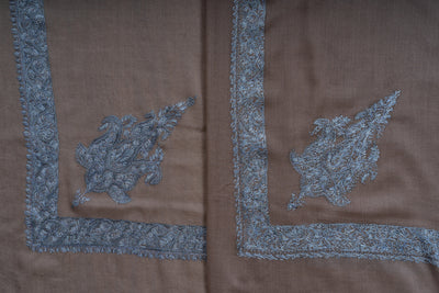 Mocha Frost Rumal — Sozni Hand Embroidered
