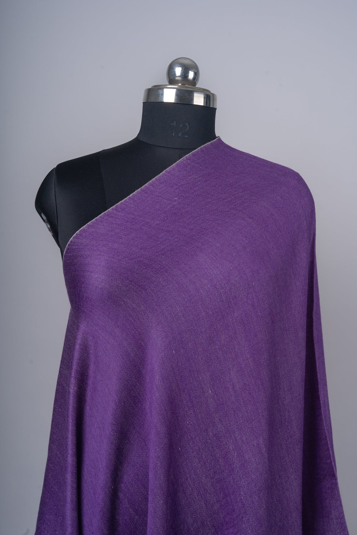 Raat Ki Rani: Reversible Merino Wool Stole in Purple & Ash