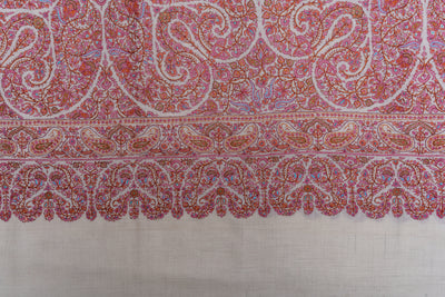 Floral Symphony Majestic Hand-Embroidered Sozni Pure Pashmina shawl