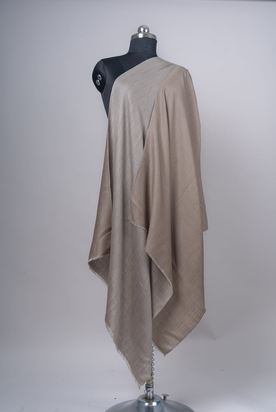 Raqs-e-Khaak – Reversible Merino Wool Stole in Taupe & Warm Sand