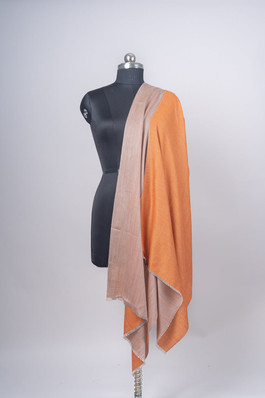 Zard Sitara: Reversible Merino Wool Stole in Amber & Sandstone