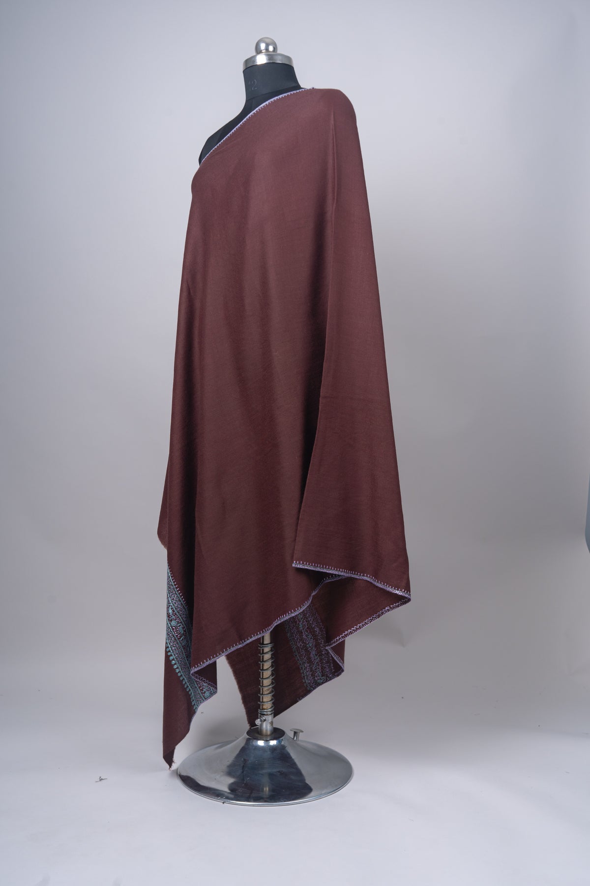 Mehka Saawan: Sozni Hand-Embroidered Merino Wool Shawl