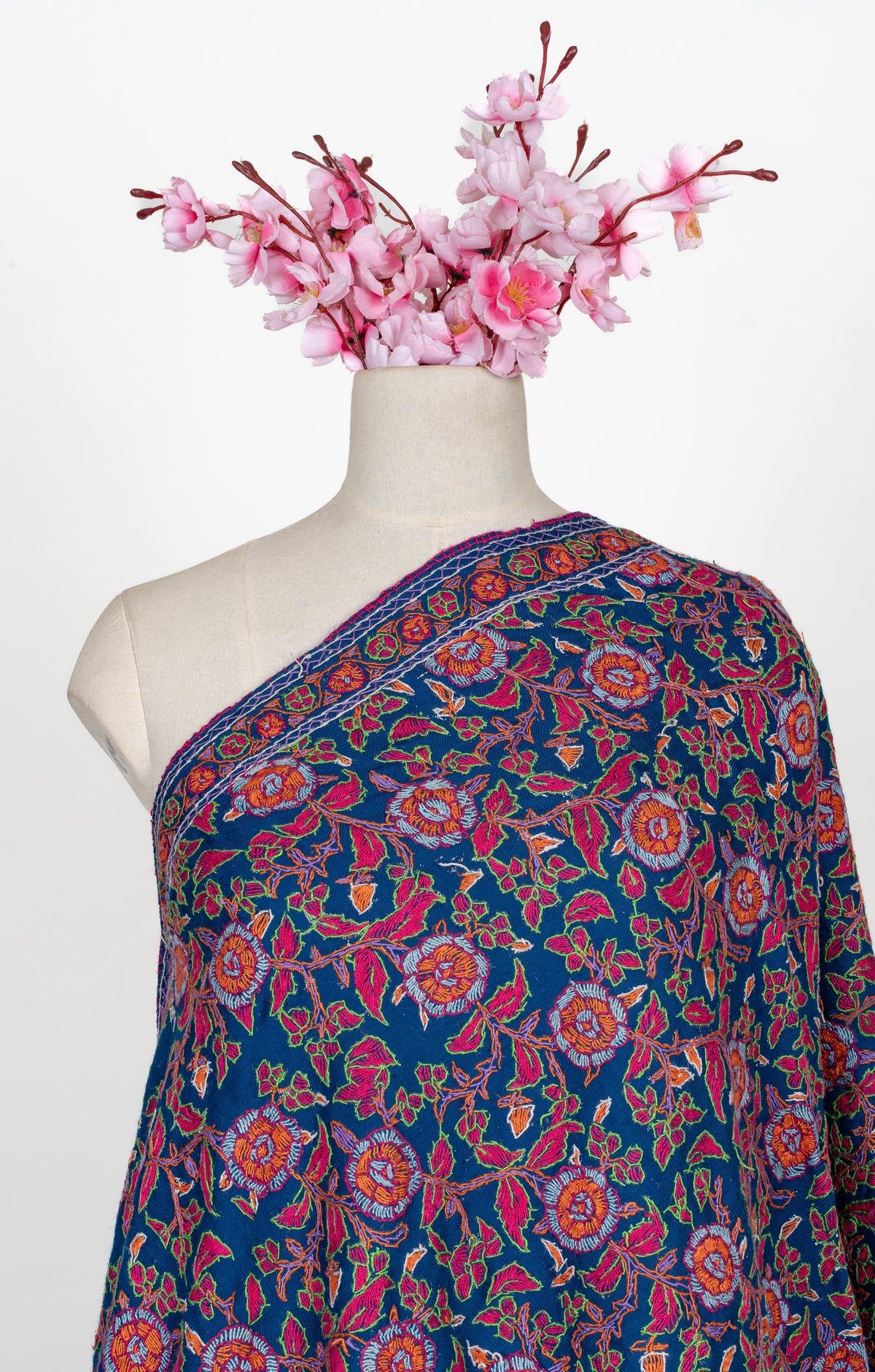 Papier-Mâché Gul Hand Embroidered Merino Stole