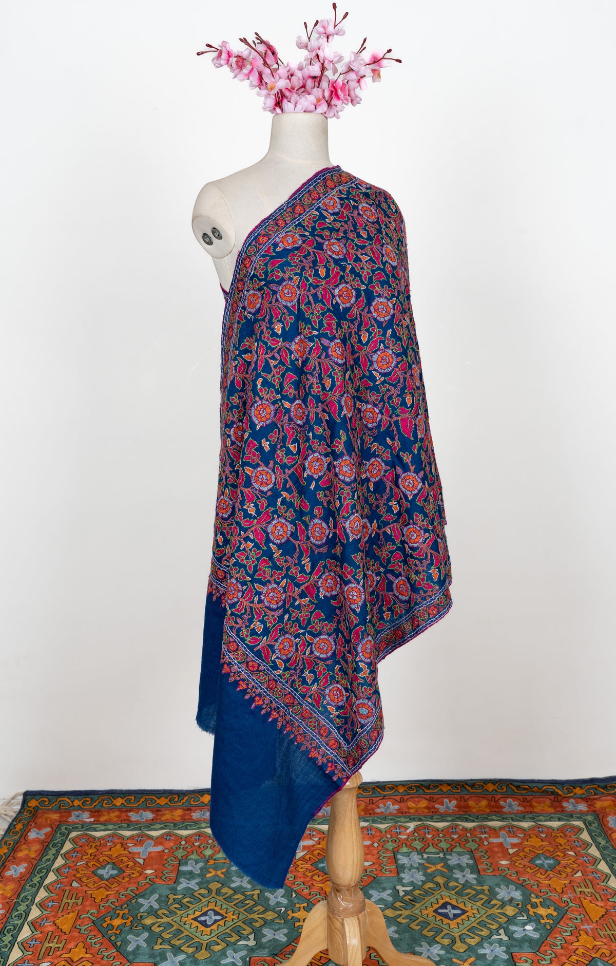 Papier-Mâché Gul Hand Embroidered Merino Stole