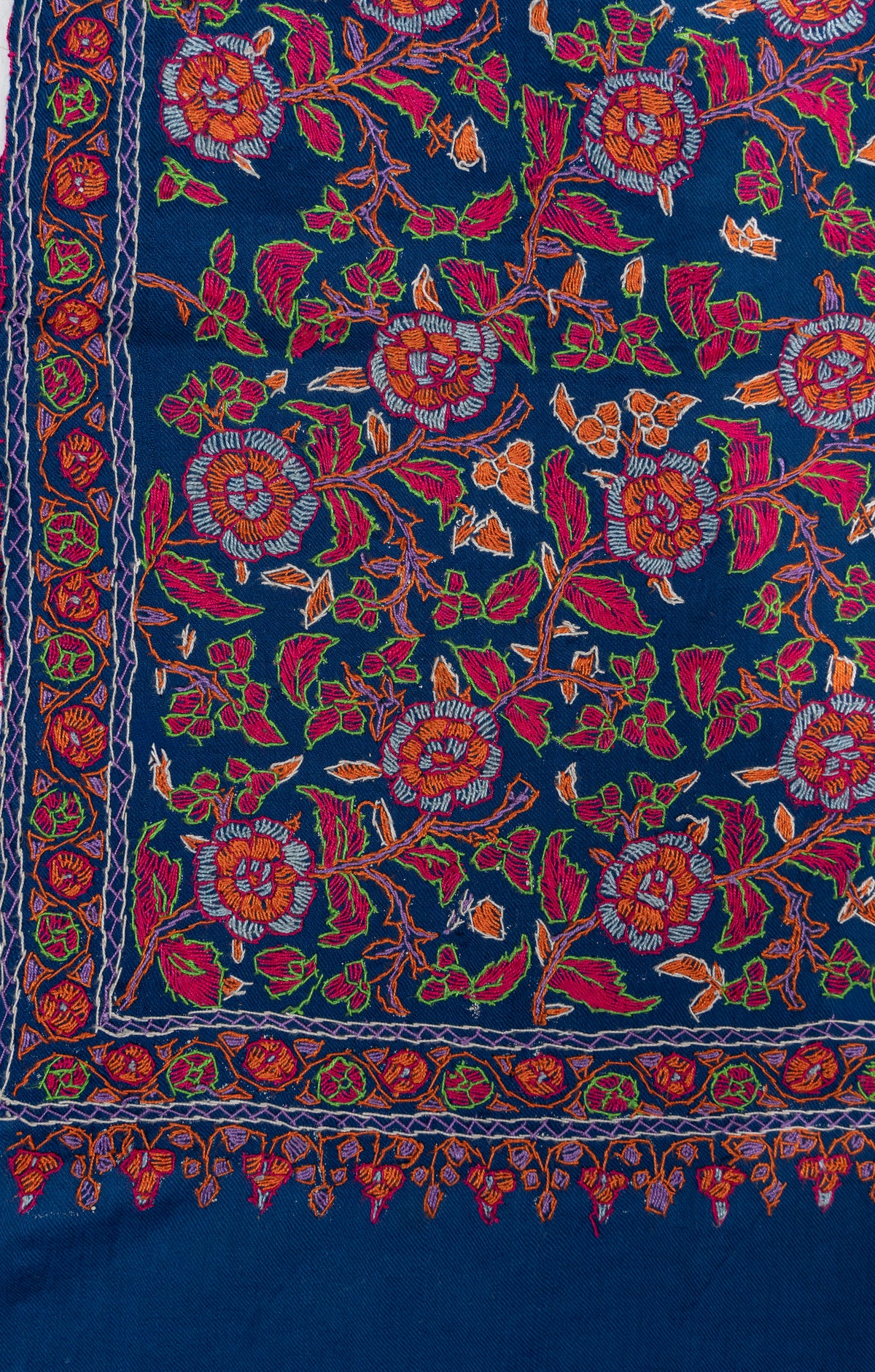 Papier-Mâché Gul Hand Embroidered Merino Stole