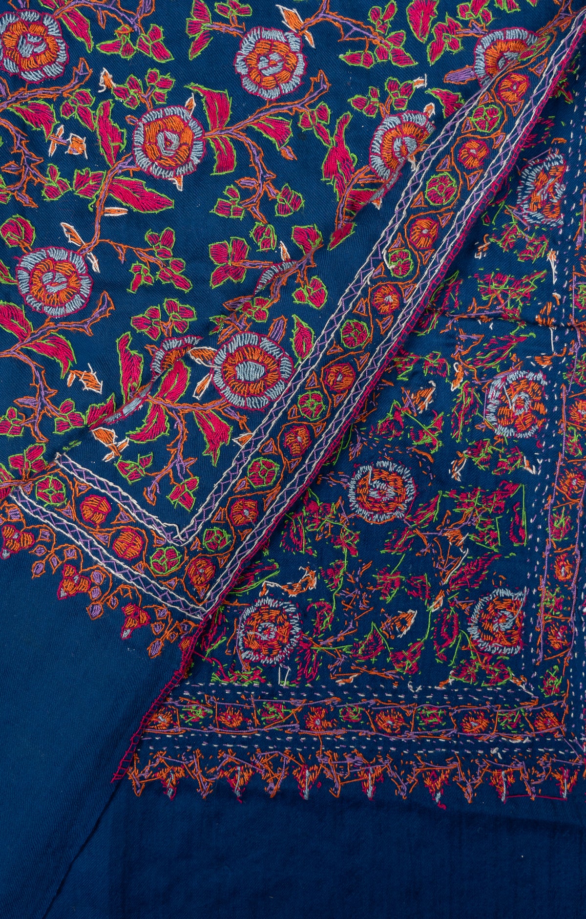 Papier-Mâché Gul Hand Embroidered Merino Stole
