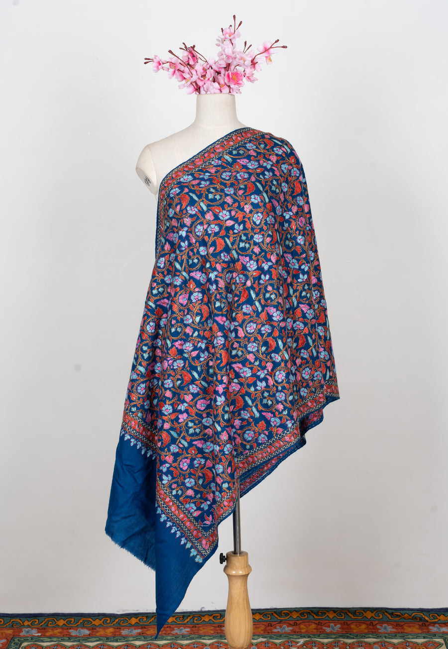 Papier-Mâché Neel Gul Sozni Merino Stole