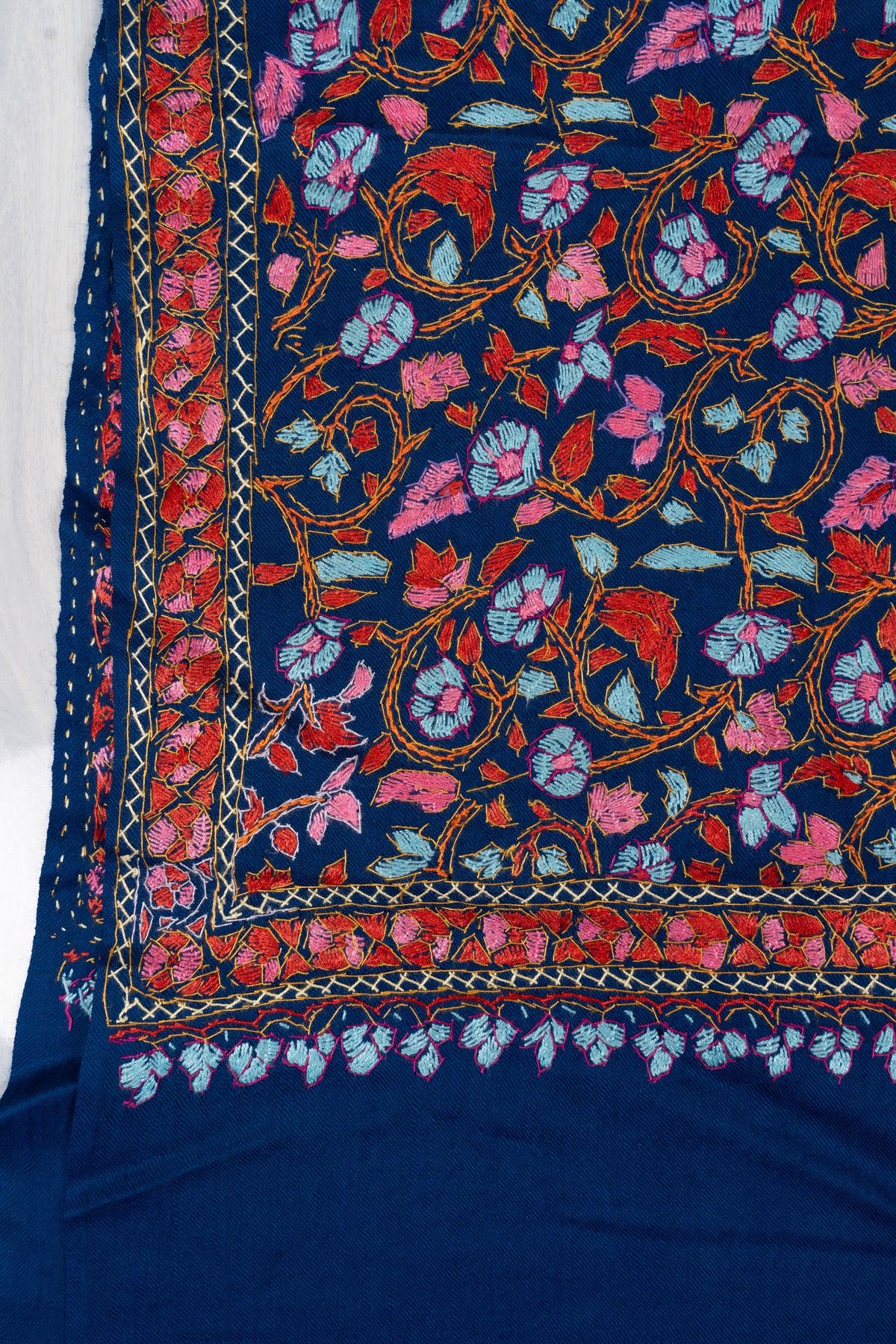 Papier-Mâché Neel Gul Sozni Merino Stole