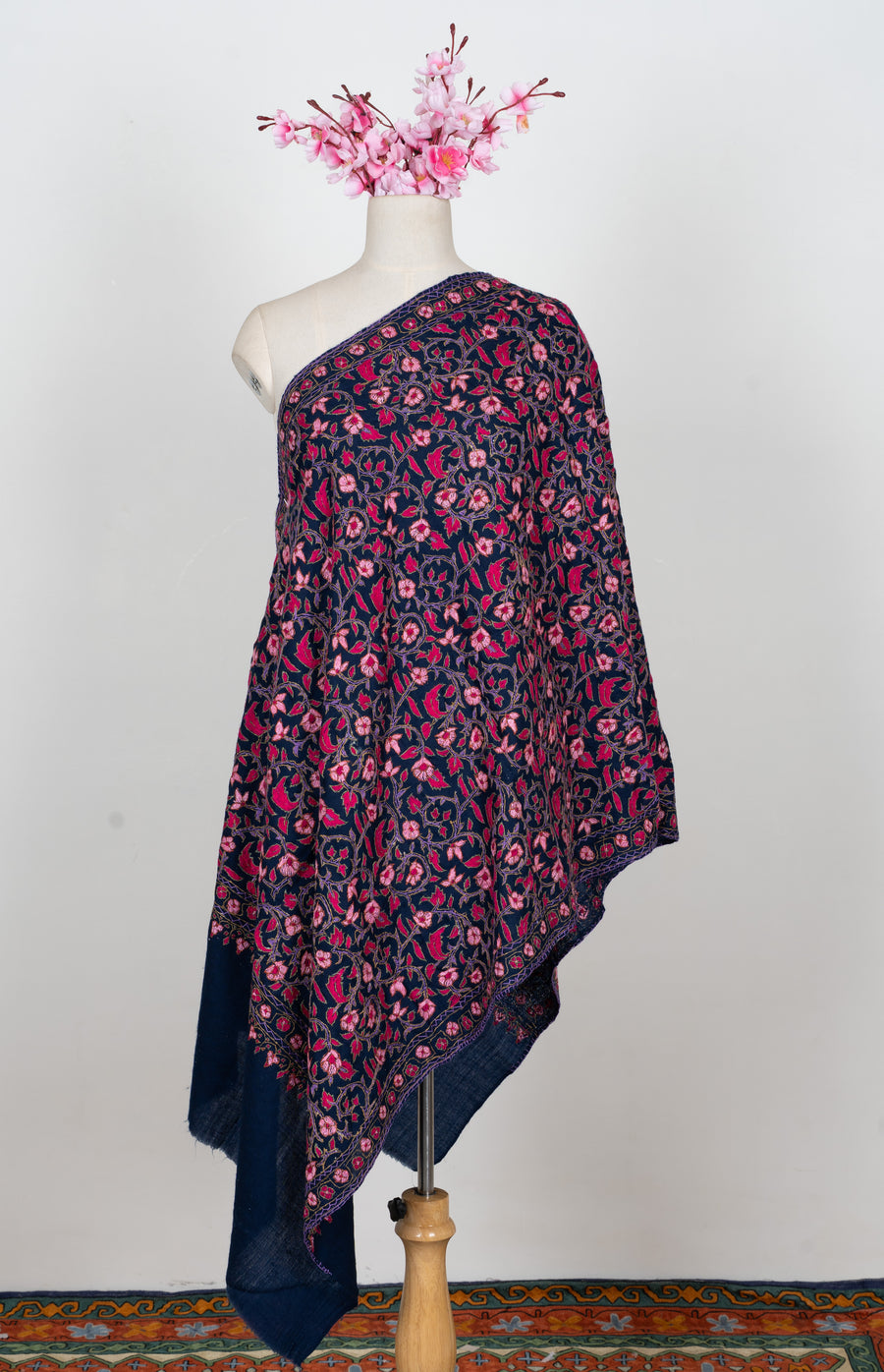 Papier-Mâché Shabnam Gul Sozni Merino Stole