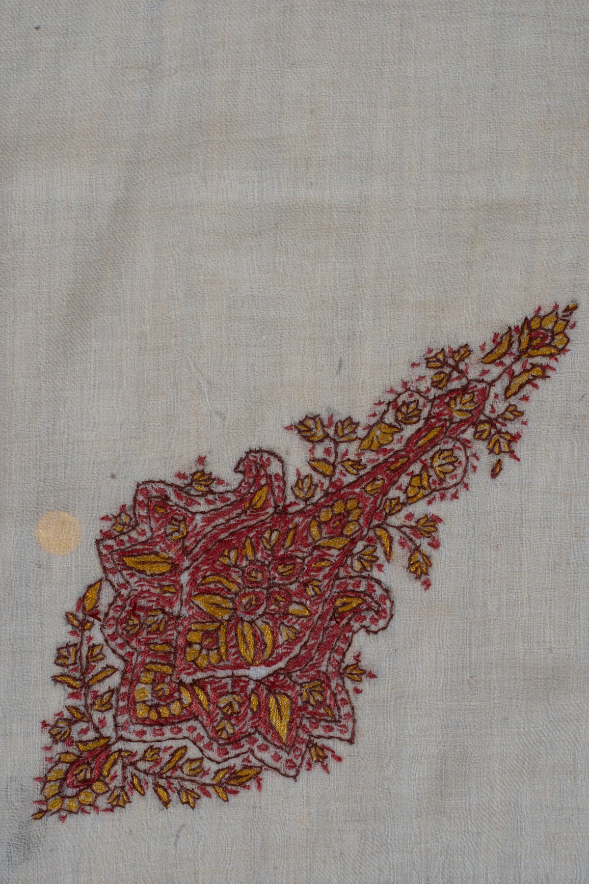 Crimson Heirloom Cashmere Rumal — Sozni Hand Embroidered