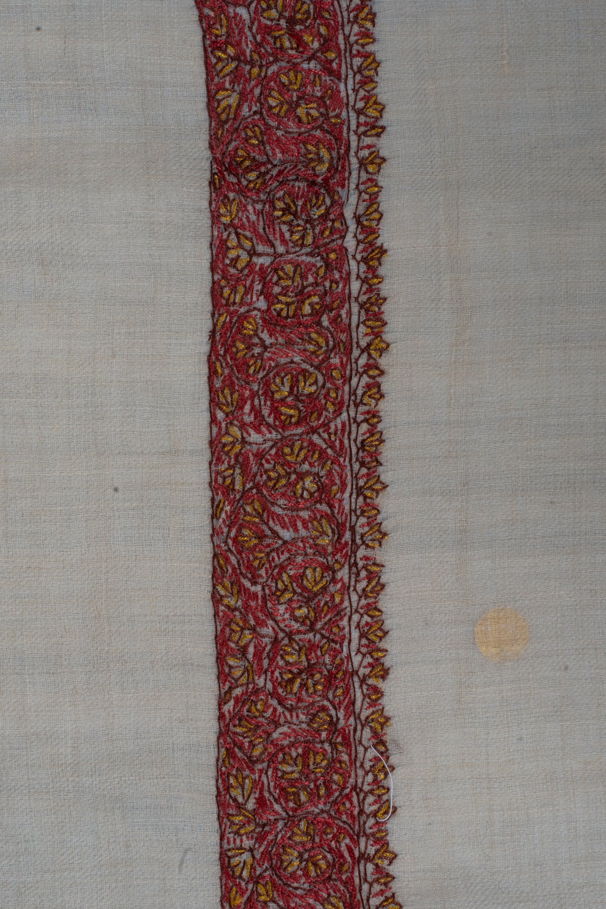 Crimson Heirloom Cashmere Rumal — Sozni Hand Embroidered