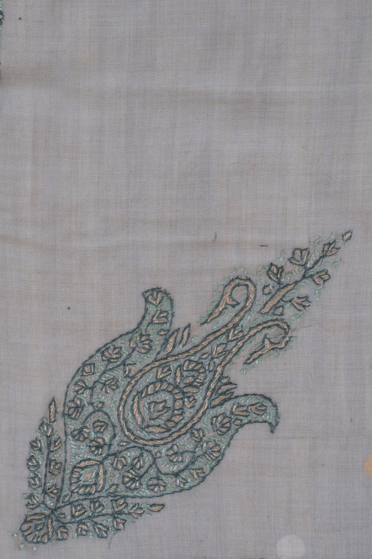 Mint Whisper Cashmere Rumal — Sozni Hand Embroidered
