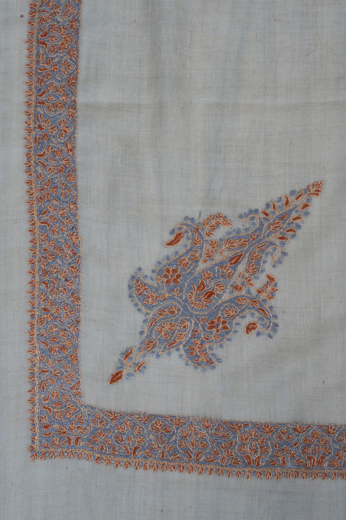 Peach Mist Cashmere Rumal — Sozni Hand Embroidered