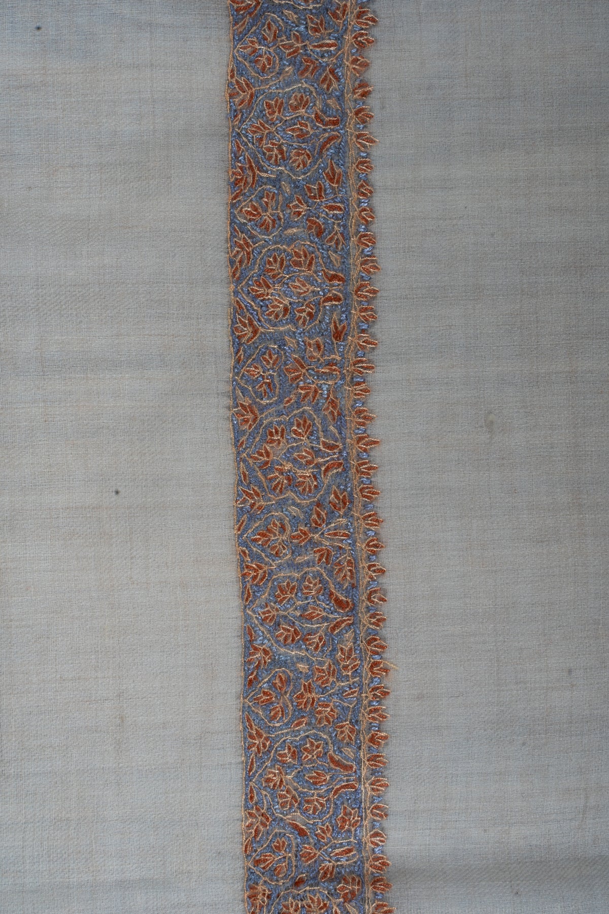 Peach Mist Cashmere Rumal — Sozni Hand Embroidered