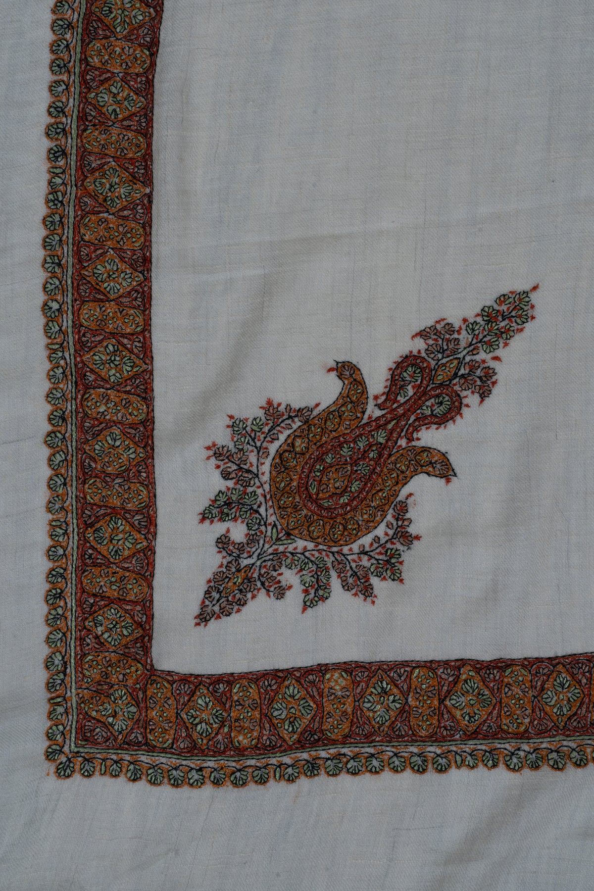 Autumn Loom Cashmere Rumal — Sozni Hand Embroidered