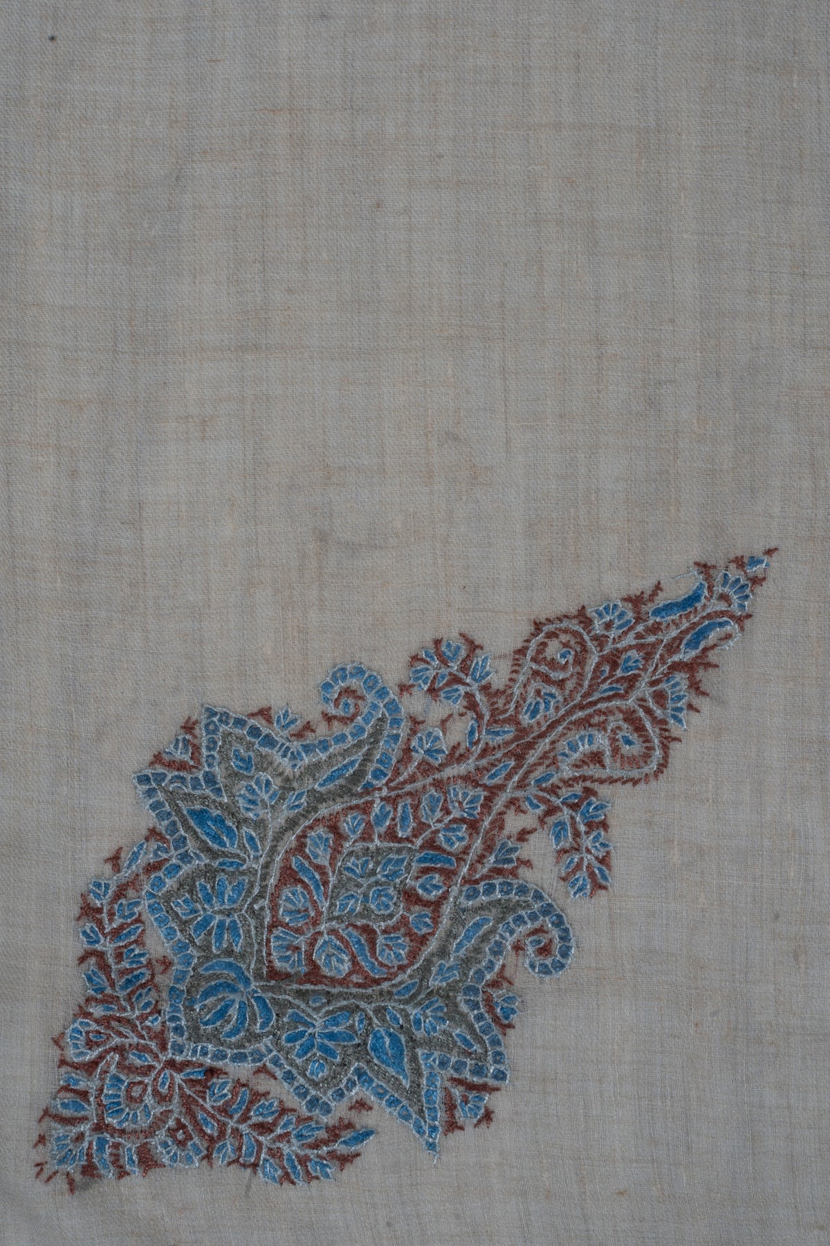 Glacier Rust Cashmere Rumal — Sozni Hand Embroidered