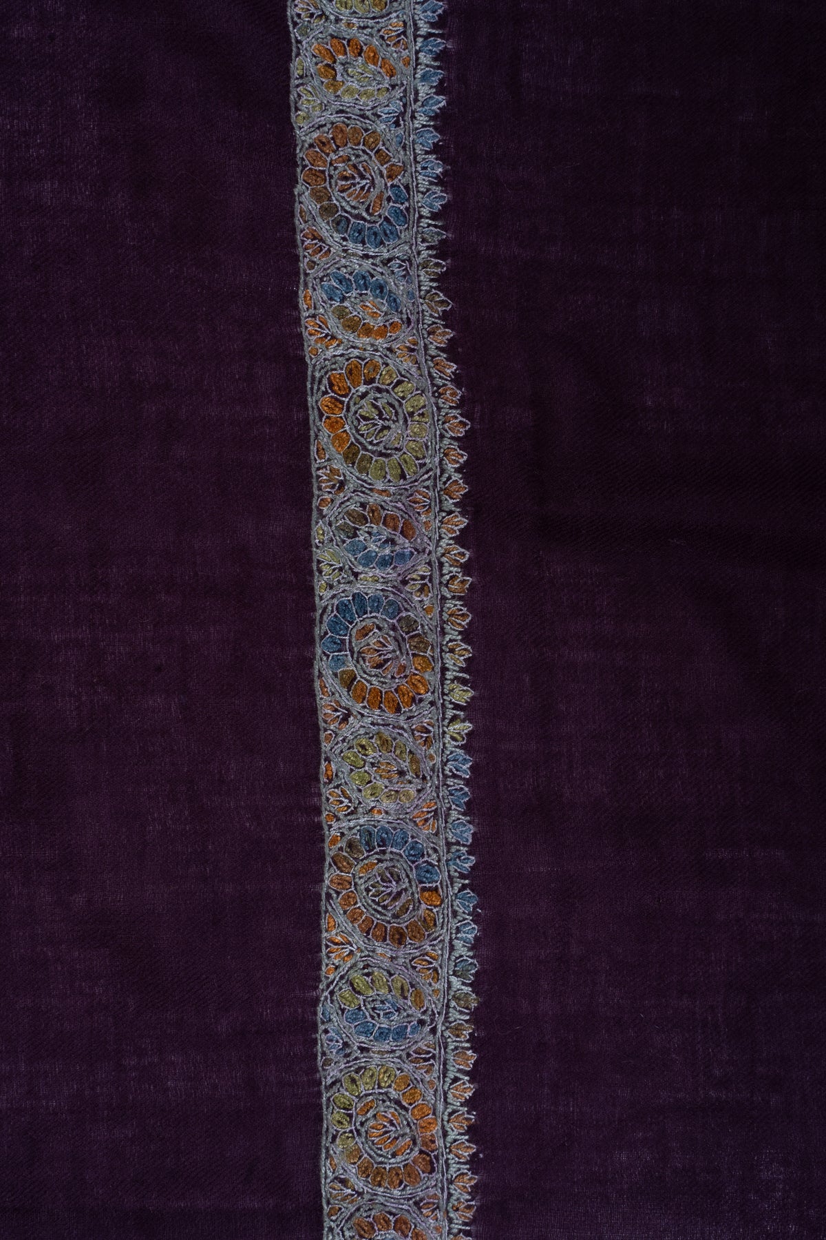 Royal Amethyst Cashmere Rumal — Sozni Hand Embroidered