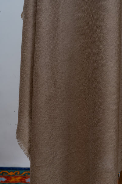 Sadaa Taupe: Minimalist plain Merino Wool Shawl