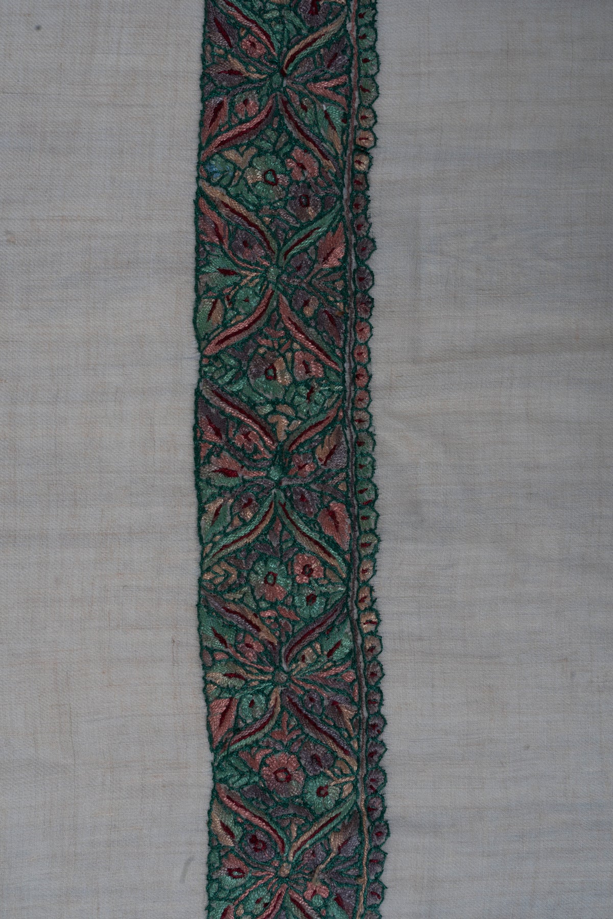 Verdant Bloom Cashmere Rumal — Sozni Hand Embroidered