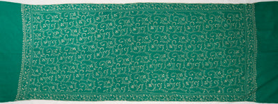 Sabz Gulshan: Sozni Hand-Embroidered Merino Wool Scarf