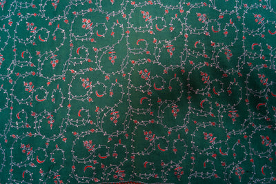 Gul-e-Zar: Sozni Hand-Embroidered Merino Wool Scarf