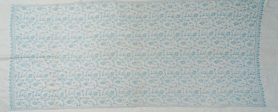 Barfaani Gul: All-Over Sozni Hand-Embroidered Merino Wool Scarf