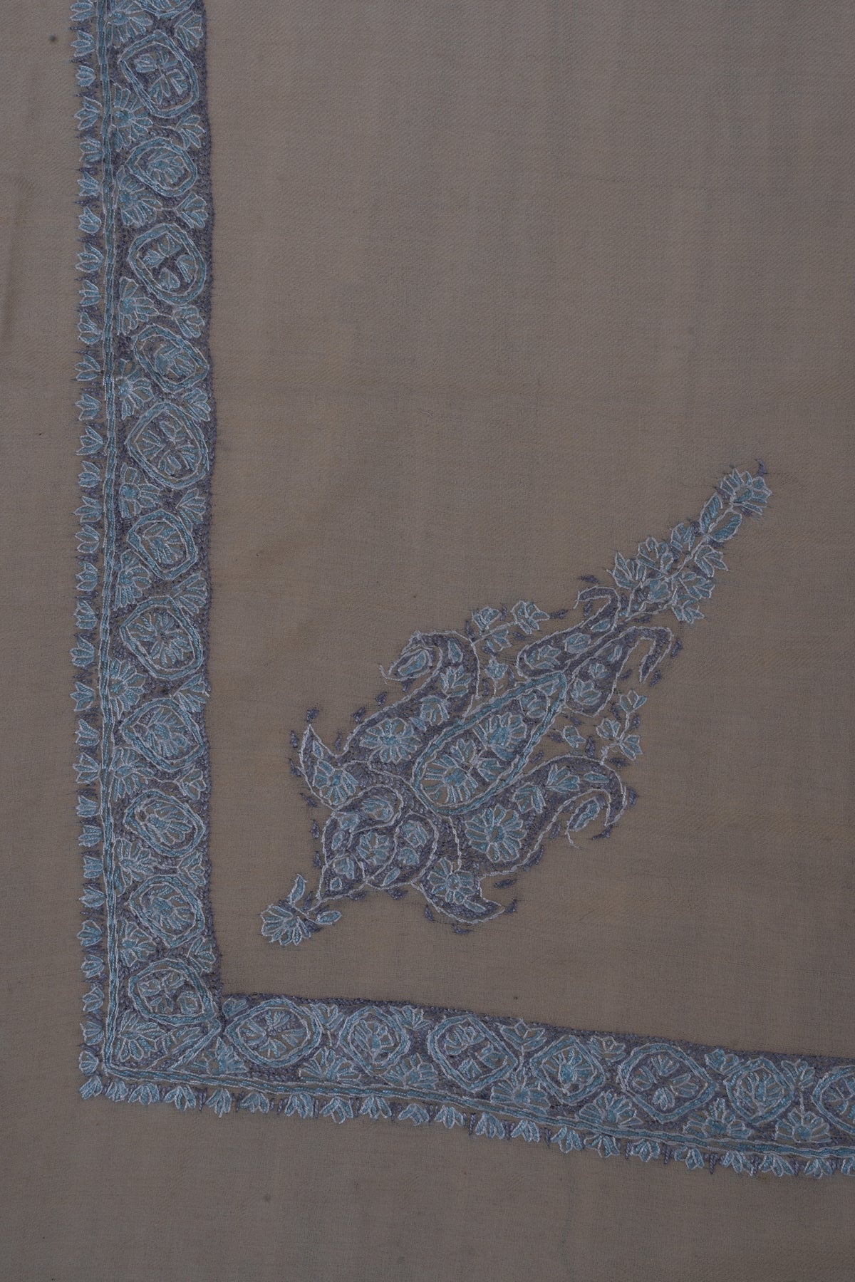 Sand Dusk Cashmere Rumal — Sozni Hand Embroidered
