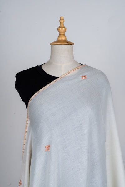 Khushbu-e-Narmaan: Sozni Hand-Embroidered Merino Wool Scarf