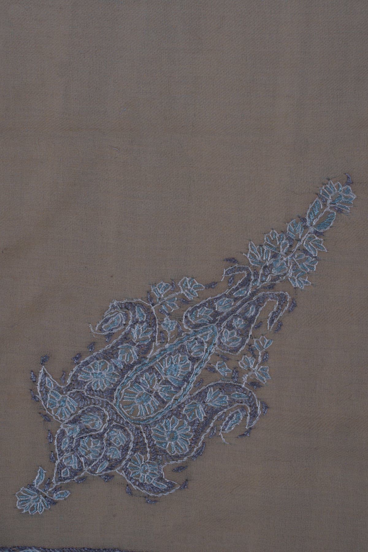 Sand Dusk Cashmere Rumal — Sozni Hand Embroidered