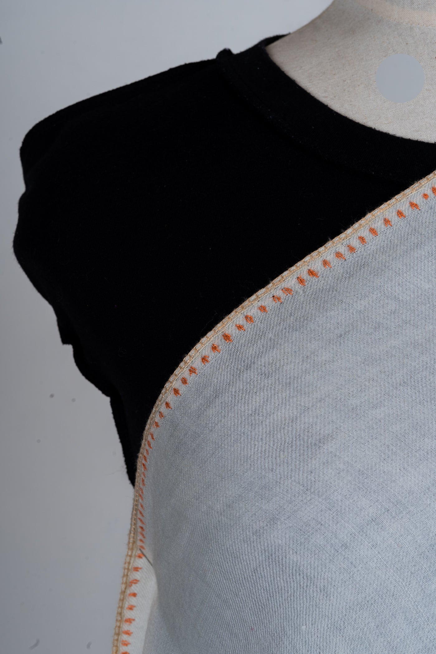 Khushbu-e-Narmaan: Sozni Hand-Embroidered Merino Wool Scarf