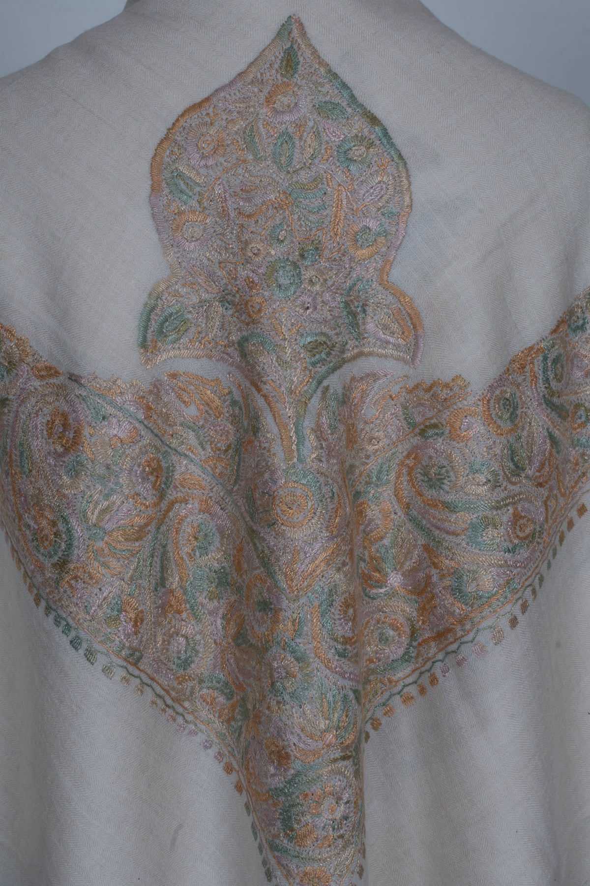 Ivory Dune Cashmere Rumal — Sozni Hand Embroidered