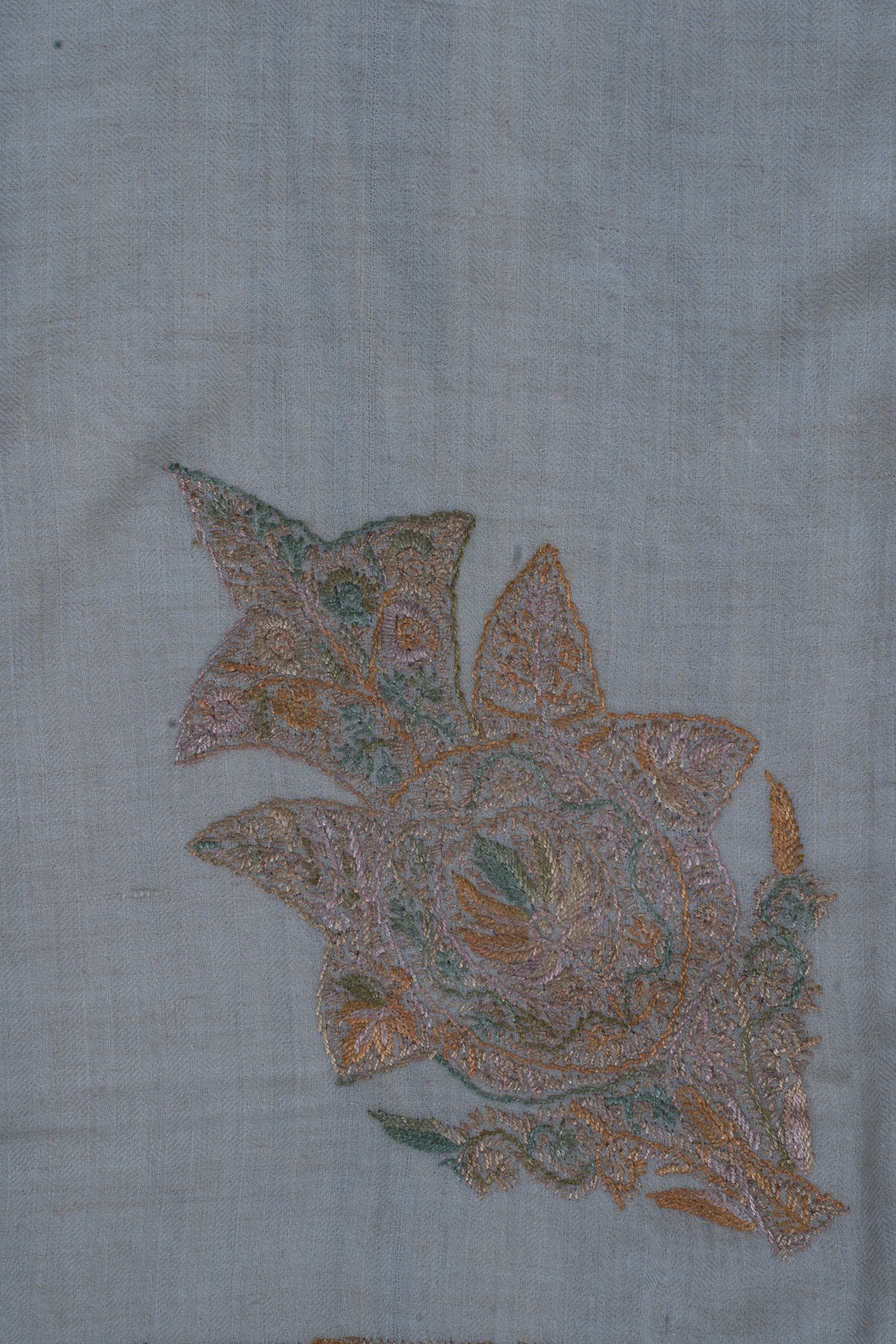 Ivory Dune Cashmere Rumal — Sozni Hand Embroidered