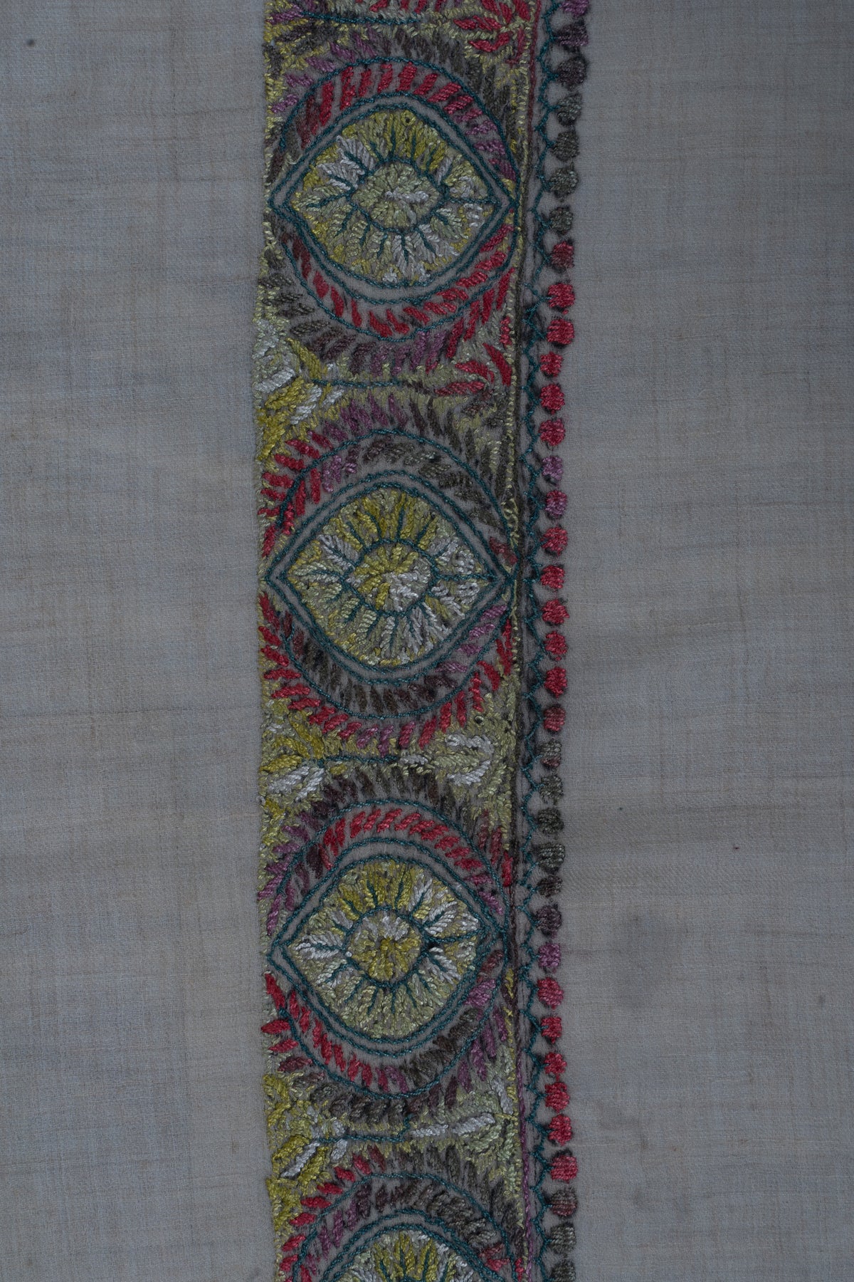Olive Blush Cashmere Rumal — Sozni Hand Embroidered